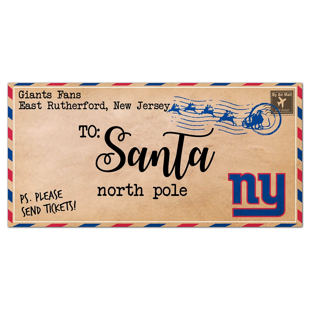 New York Giants 6'' x 12'' Letter to Santa Sign