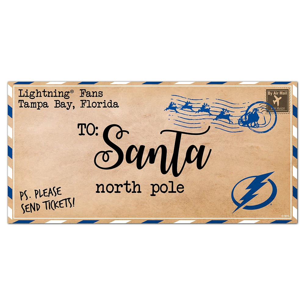 Tampa Bay Lightning 6'' x 12'' Letter to Santa Sign