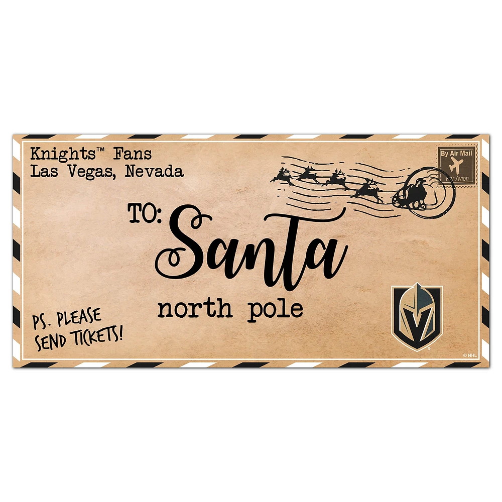 Vegas Golden Knights 6'' x 12'' Letter to Santa Sign