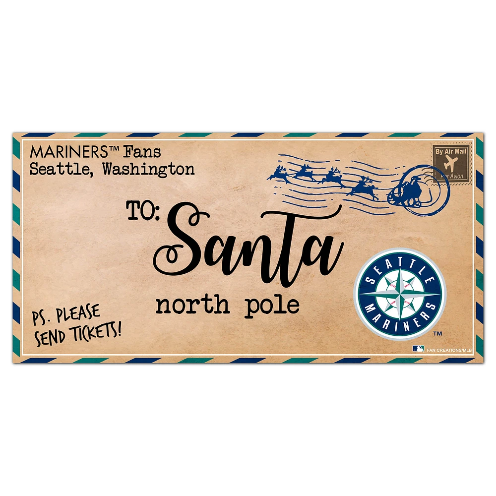 Seattle Mariners 6'' x 12'' Letter to Santa Sign