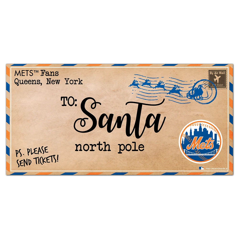 New York Mets 6'' x 12'' Letter to Santa Sign