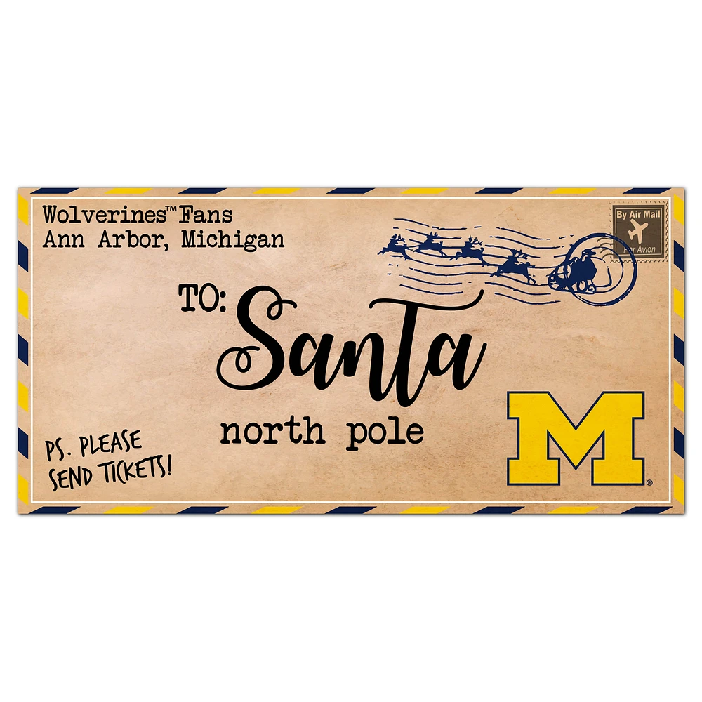 Michigan Wolverines 6'' x 12'' Letter to Santa Sign