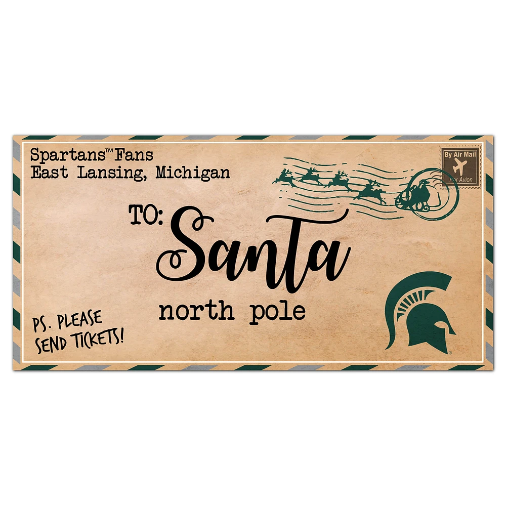 Michigan State Spartans 6'' x 12'' Letter to Santa Sign
