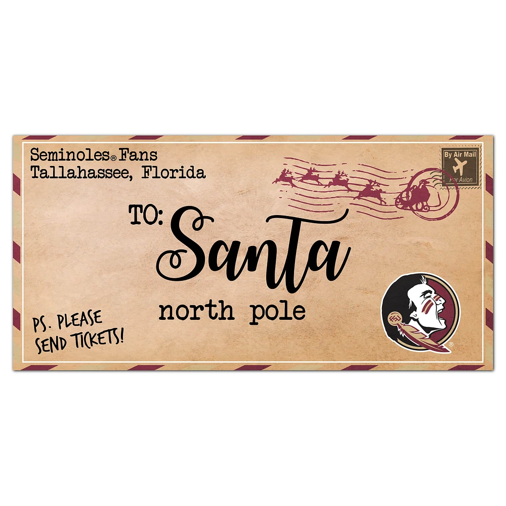 Florida State Seminoles 6'' x 12'' Letter to Santa Sign