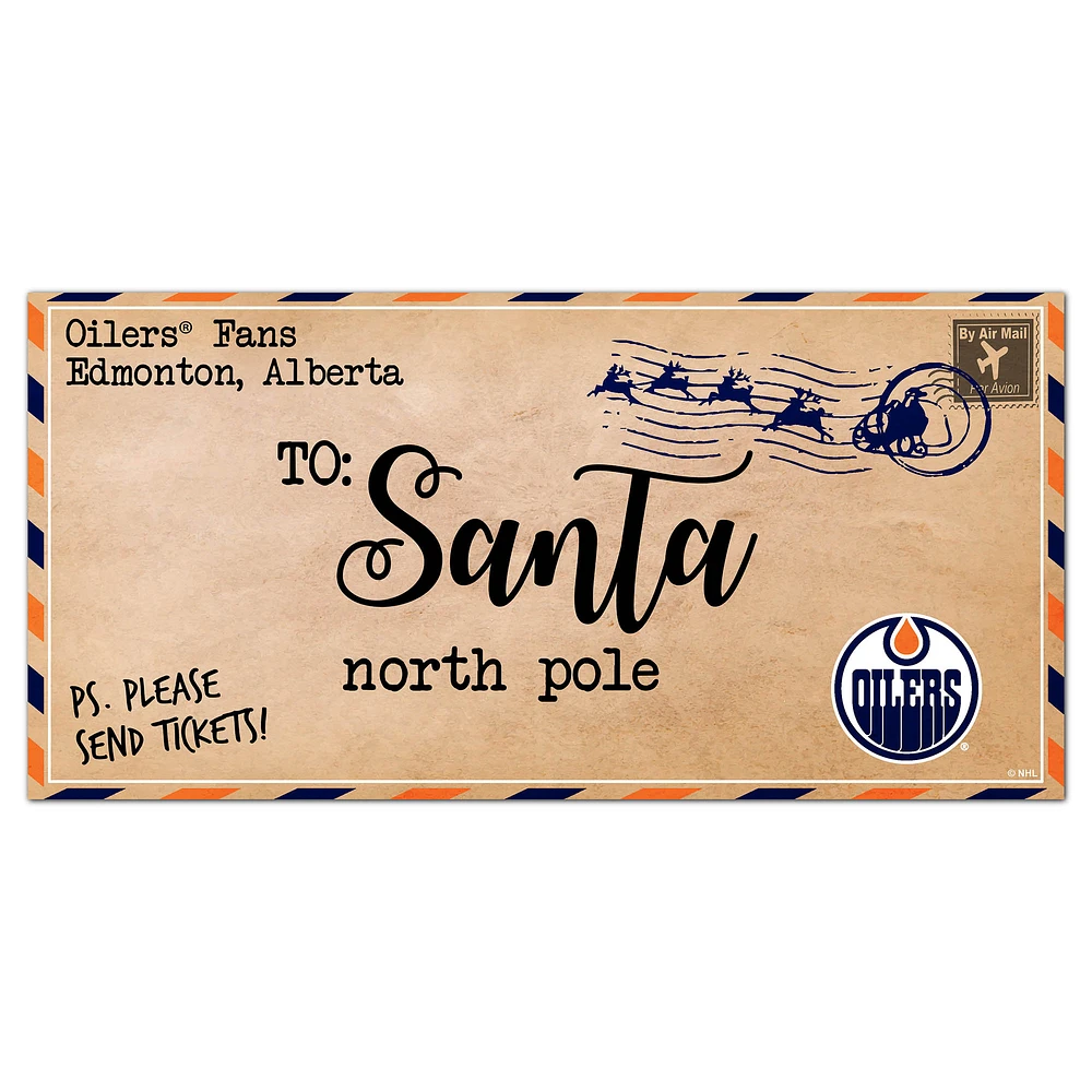 Edmonton Oilers 6'' x 12'' Letter to Santa Sign