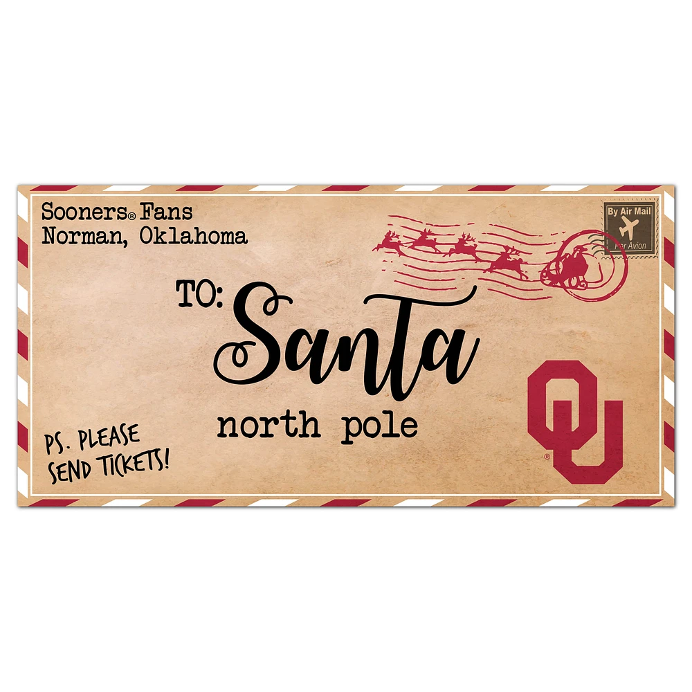 Oklahoma Sooners 6'' x 12'' Letter to Santa Sign