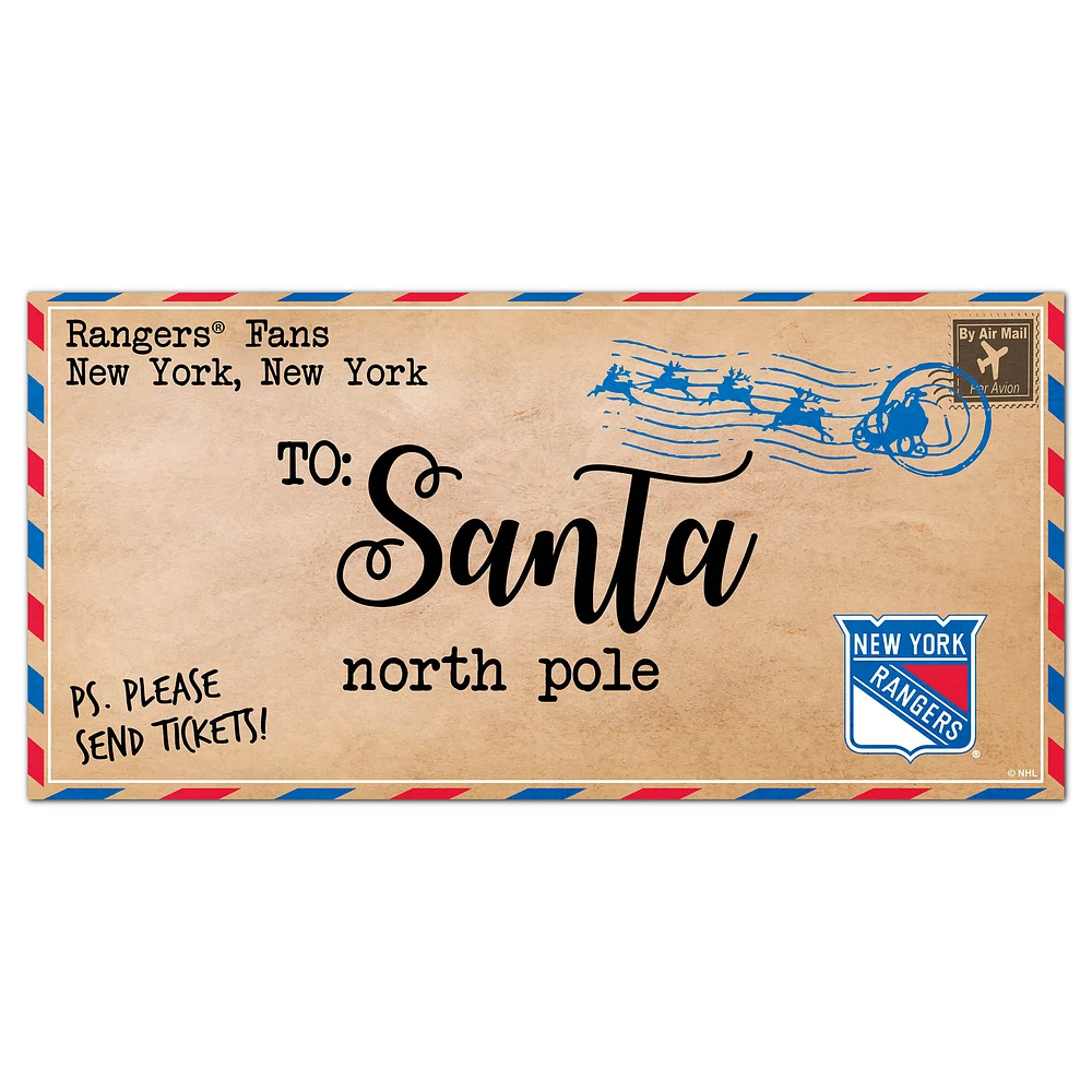 New York Rangers 6'' x 12'' Letter to Santa Sign
