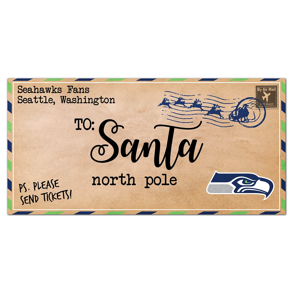 Seattle Seahawks 6'' x 12'' Letter to Santa Sign