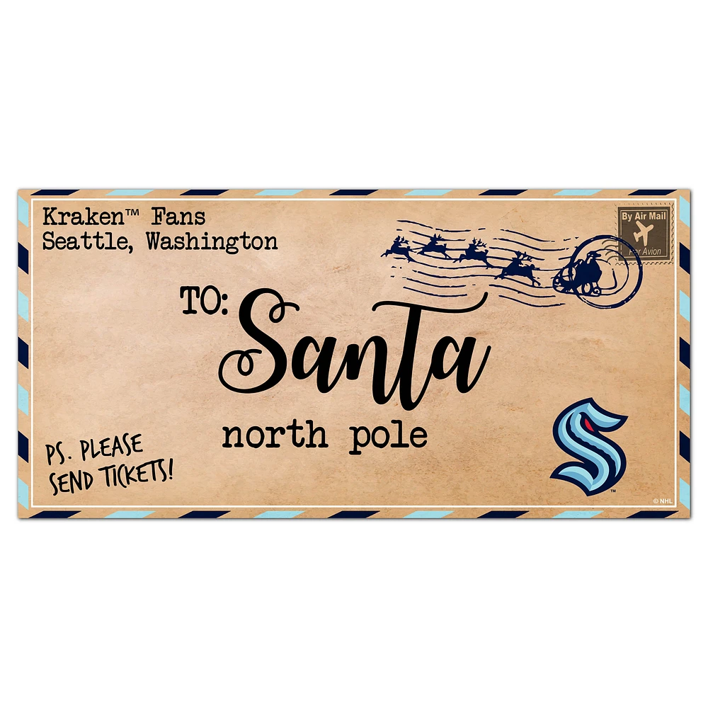 Seattle Kraken 6'' x 12'' Letter to Santa Sign