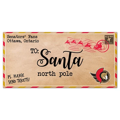 Ottawa Senators 6'' x 12'' Letter to Santa Sign