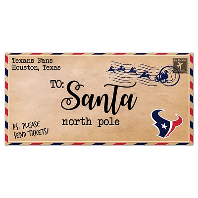 Houston Texans 6'' x 12'' Letter to Santa Sign