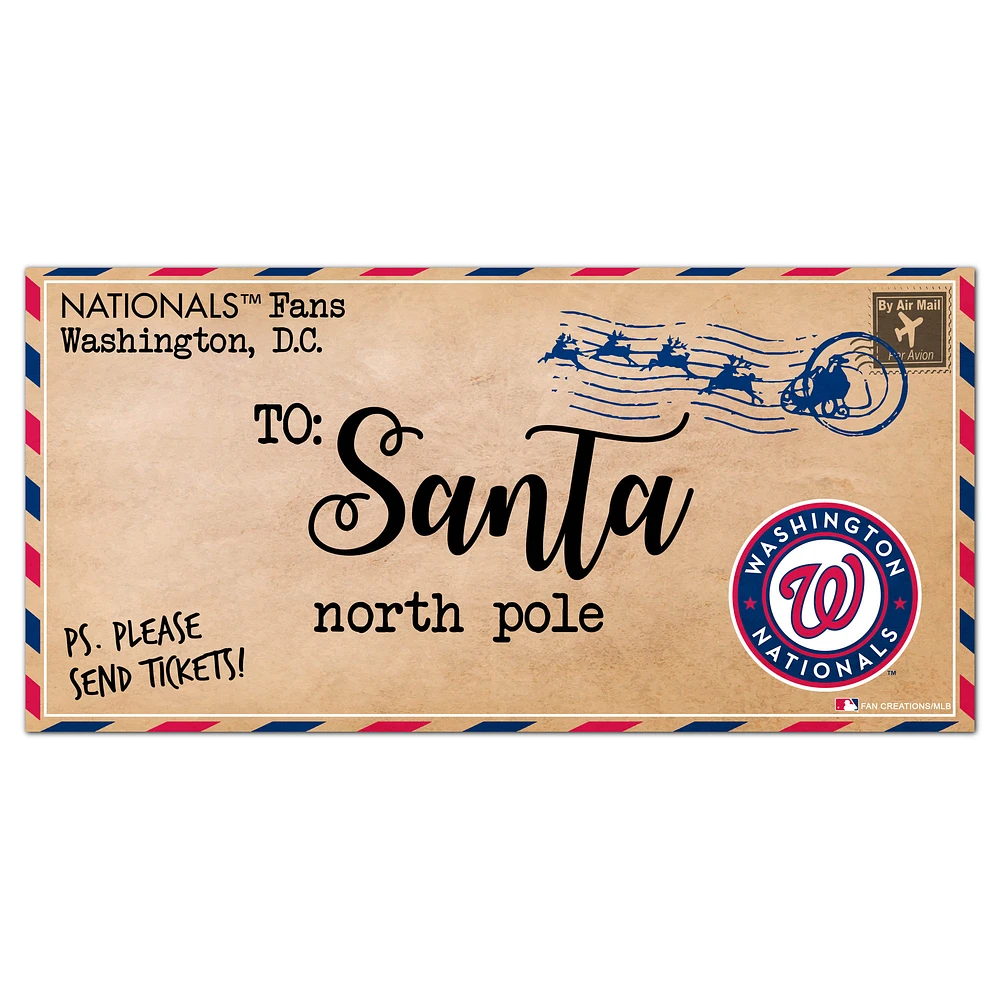 Washington Nationals 6'' x 12'' Letter to Santa Sign