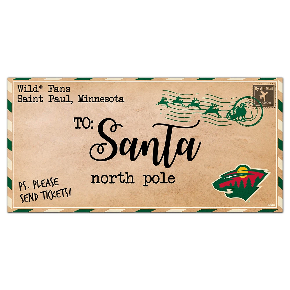 Minnesota Wild 6'' x 12'' Letter to Santa Sign