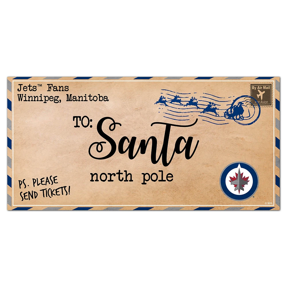 Winnipeg Jets 6'' x 12'' Letter to Santa Sign