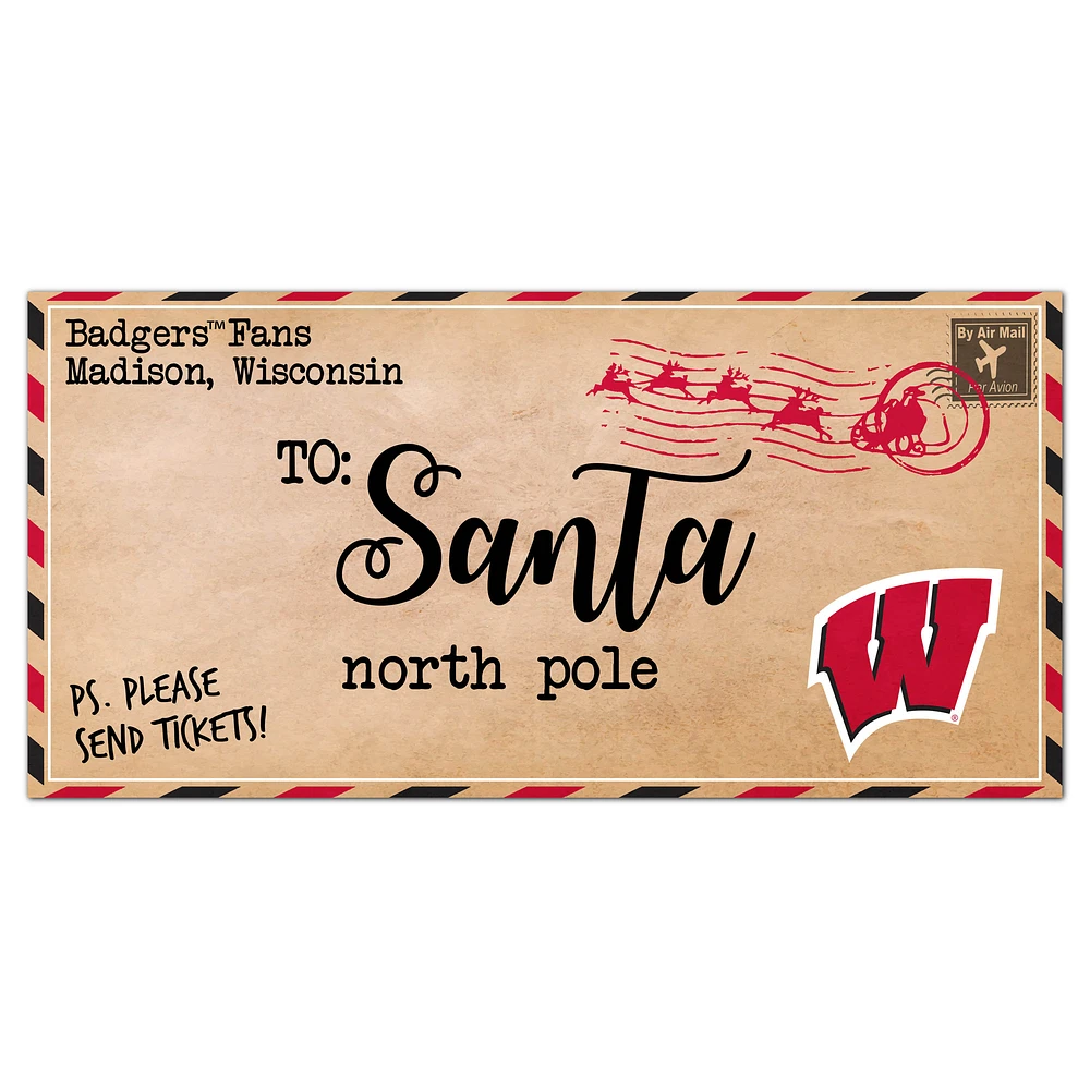 Wisconsin Badgers 6'' x 12'' Letter to Santa Sign
