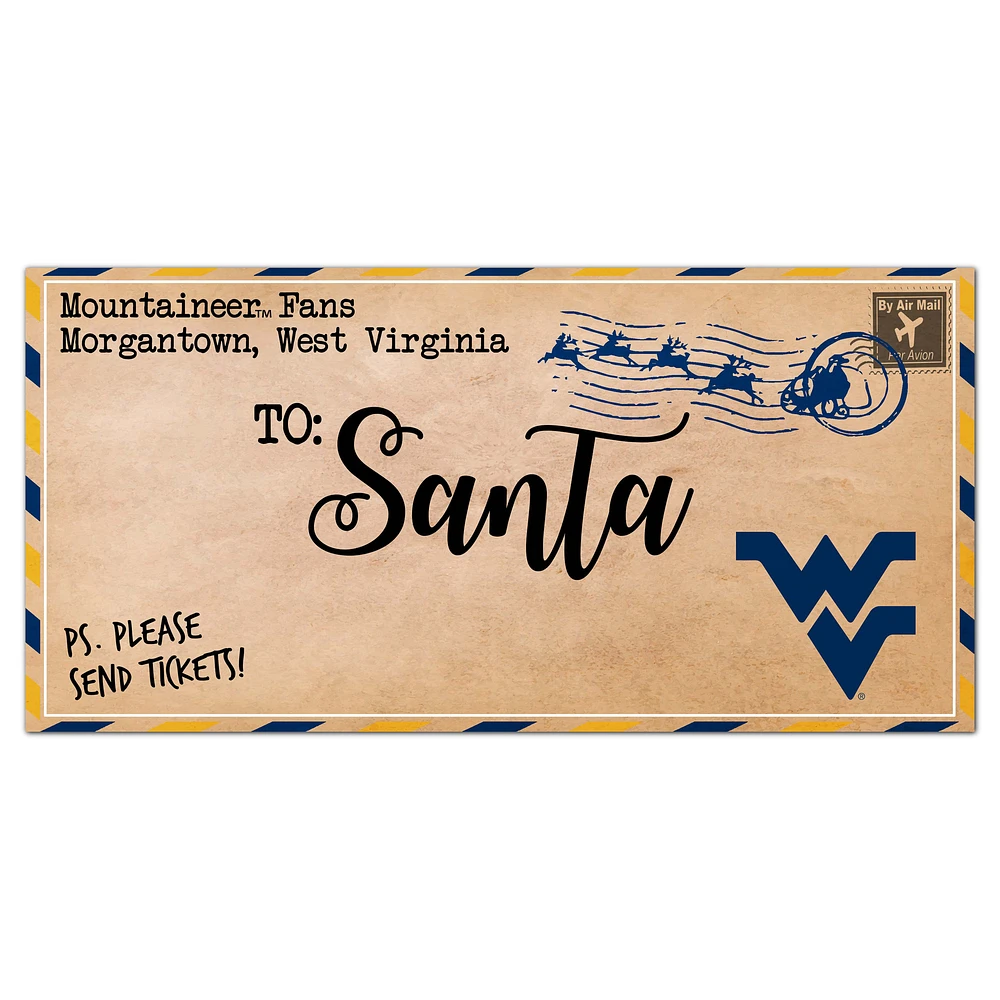 West Virginia Mountaineers 6'' x 12'' Letter to Santa Sign