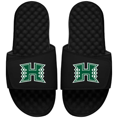Youth ISlide Black Hawaii Warriors Primary Logo Slide Sandals