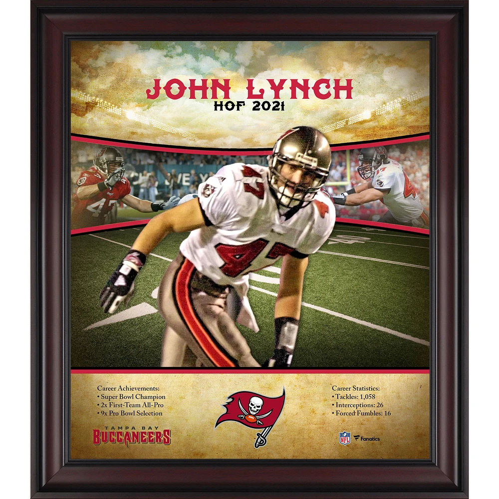John Lynch Tampa Bay Buccaneers Framed 15" x 17" Hall of Fame Career Profile Collage
