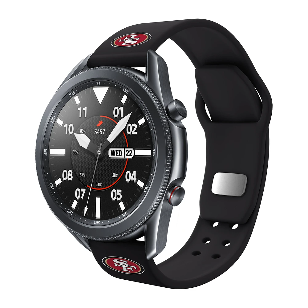 Black San Francisco 49ers 20mm Samsung Compatible Watch Band