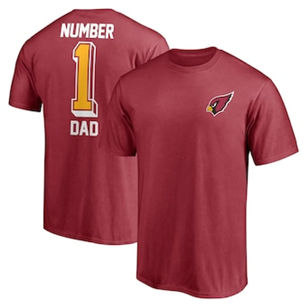 Fanatics Men's Fanatics Cardinal Arizona Cardinals #1 Dad T-Shirt