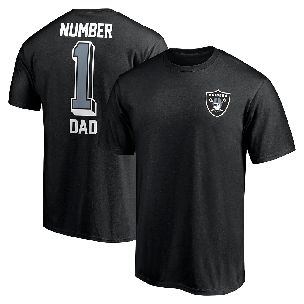Men's Fanatics Black Las Vegas Raiders #1 Dad T-Shirt