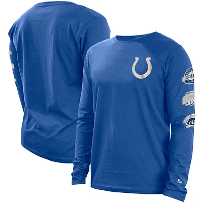 Men's New Era Royal Indianapolis Colts Hype 2-Hit Long Sleeve T-Shirt