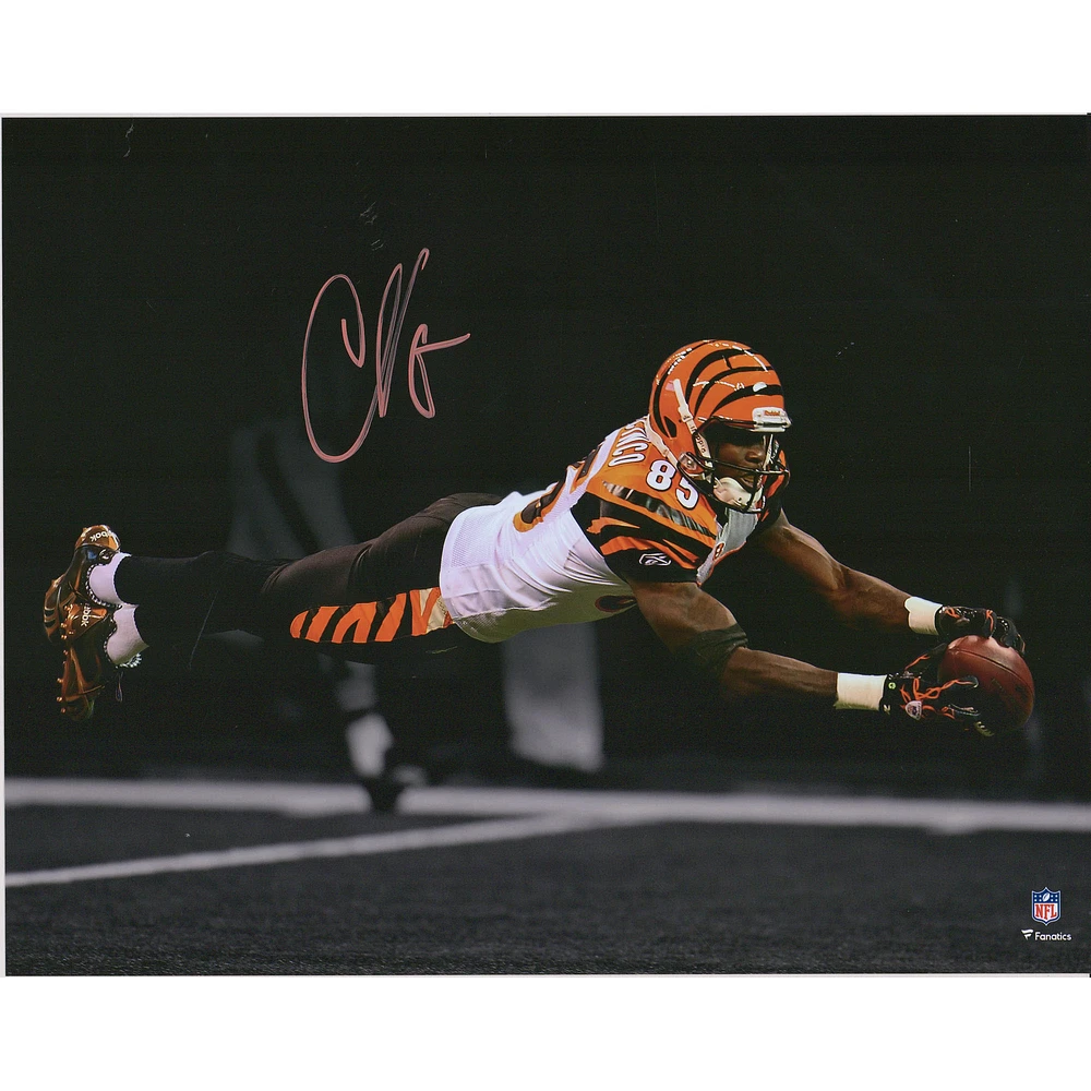 Chad Johnson Cincinnati Bengals Autographed 11" x 14" Diving Spotlight Photograph