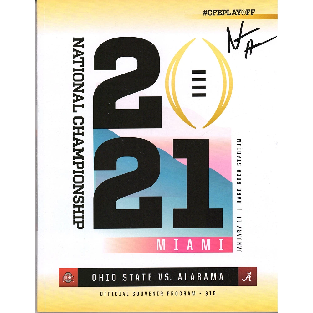Najee Harris Alabama Crimson Tide Autographed 2021 National Championship Gameday Program