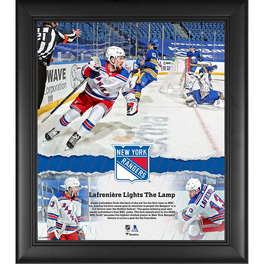 Alexis Lafreniere New York Rangers Framed 15" x 17" 1st NHL Goal Collage