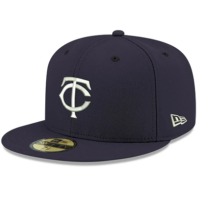Men's New Era Navy Minnesota Twins White Logo 59FIFTY Fitted Hat