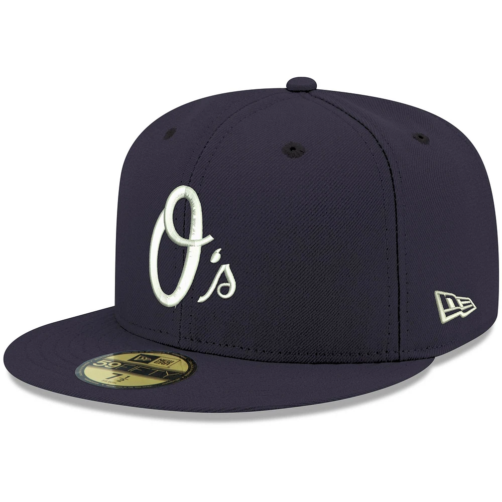 Men's New Era Navy Baltimore Orioles White Logo 59FIFTY Fitted Hat