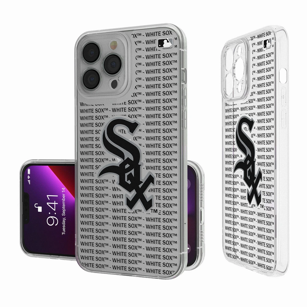 Chicago White Sox Text Backdrop Clear iPhone Case