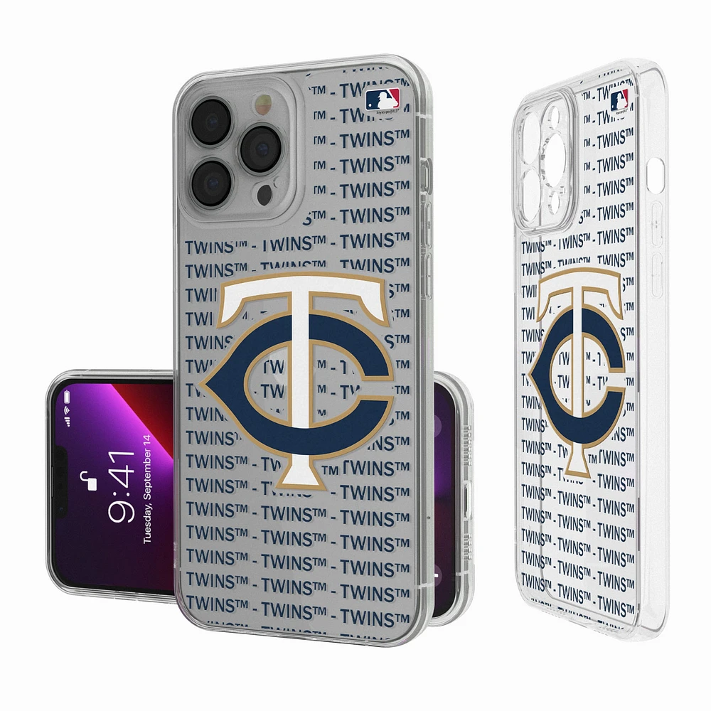 Minnesota Twins Text Backdrop Clear iPhone Case
