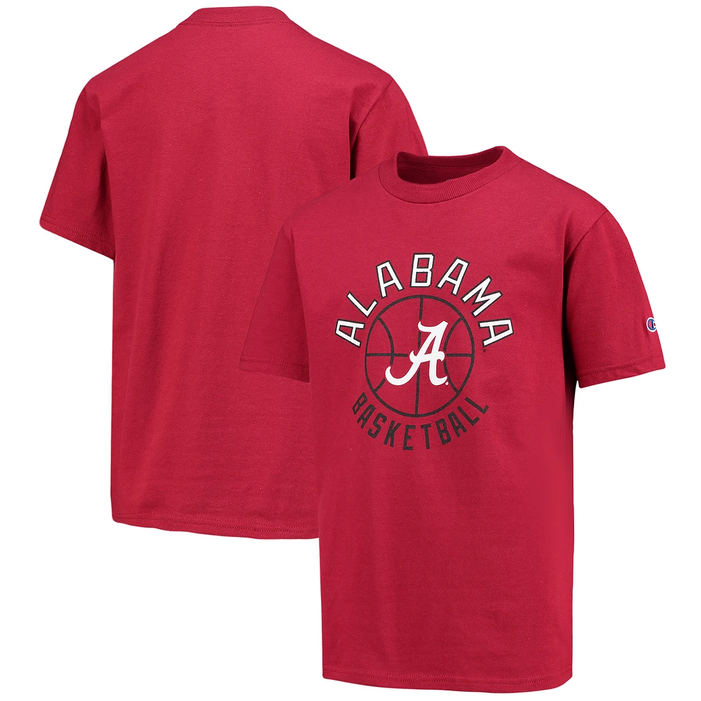 Youth Champion Crimson Alabama Tide Basketball T-Shirt