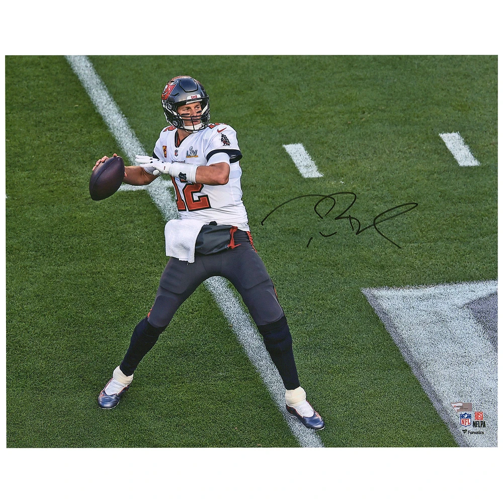 Tom Brady Tampa Bay Buccaneers Autographed 16" x 20" Super Bowl LV Champions Super Bowl LV Action Photograph