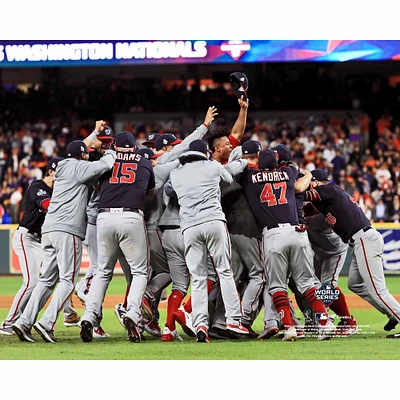 Washington Nationals Unsigned 2019 World Series Champions Team Dogpile Celebration Photograph