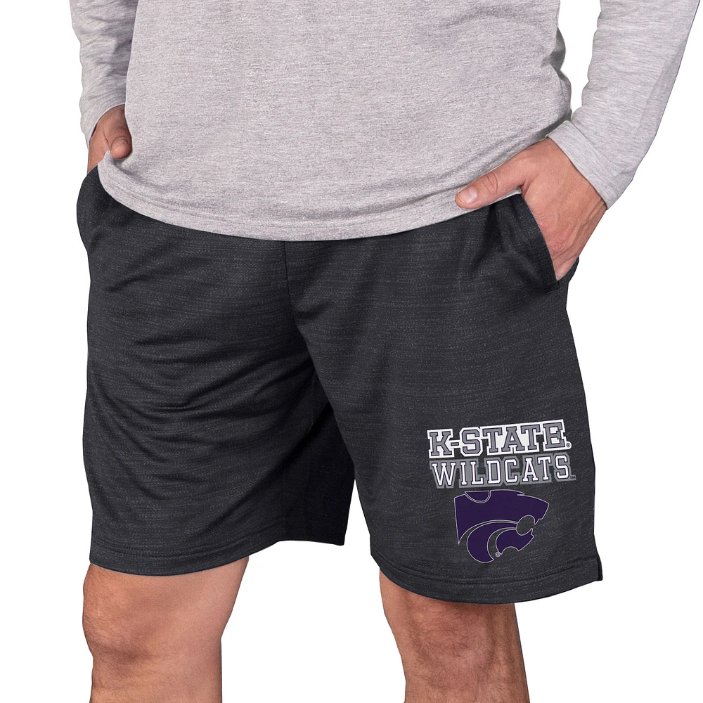 Men's Concepts Sport Charcoal Kansas State Wildcats Bullseye Knit Jam Shorts