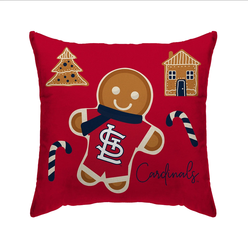 St. Louis Cardinals Gingerbread Holiday 20'' x 20'' Pillow Cover