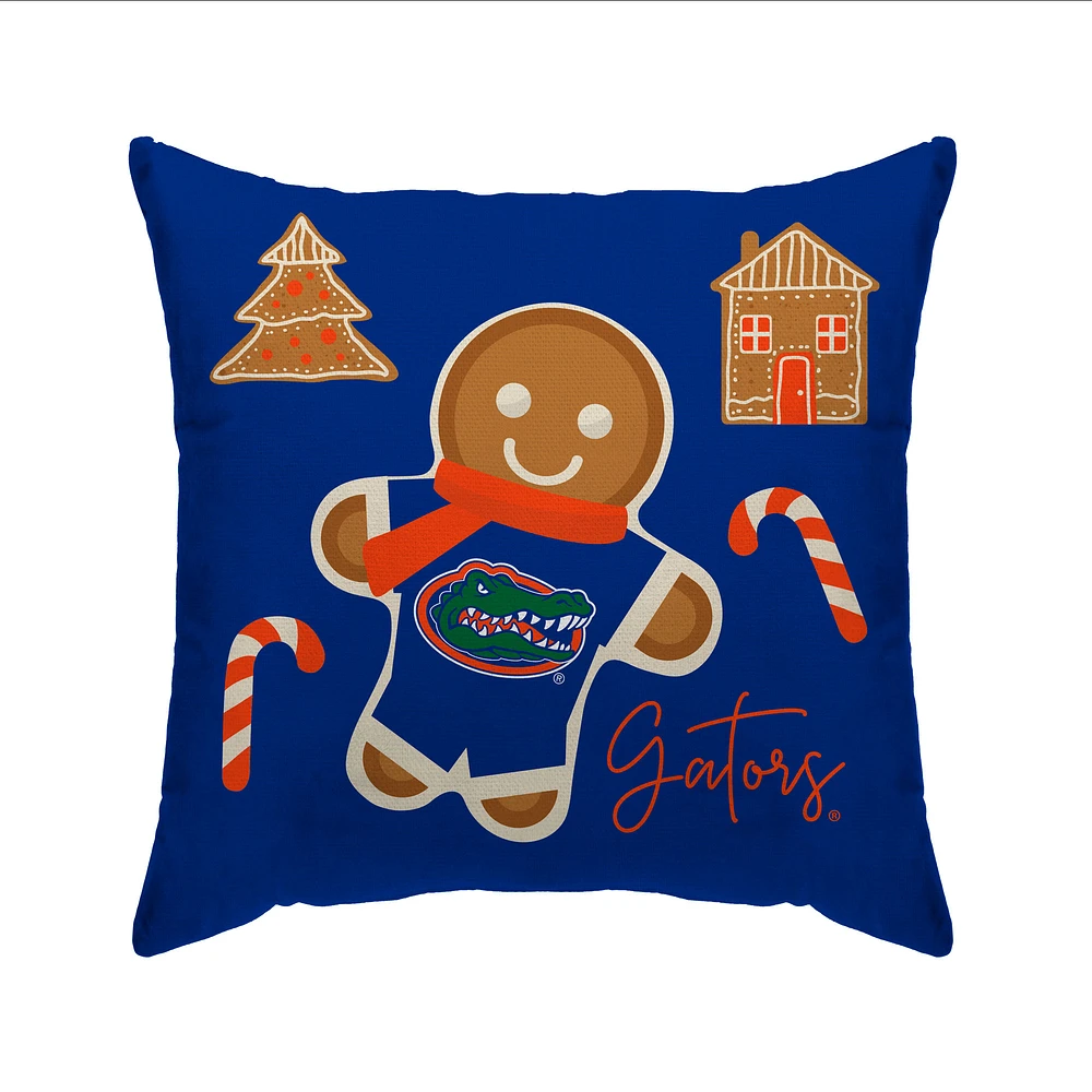 Florida Gators Gingerbread Holiday 20'' x 20'' Pillow Cover