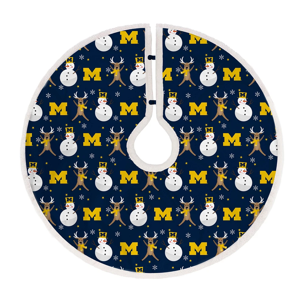 Michigan Wolverines Reindeer Tree Skirt