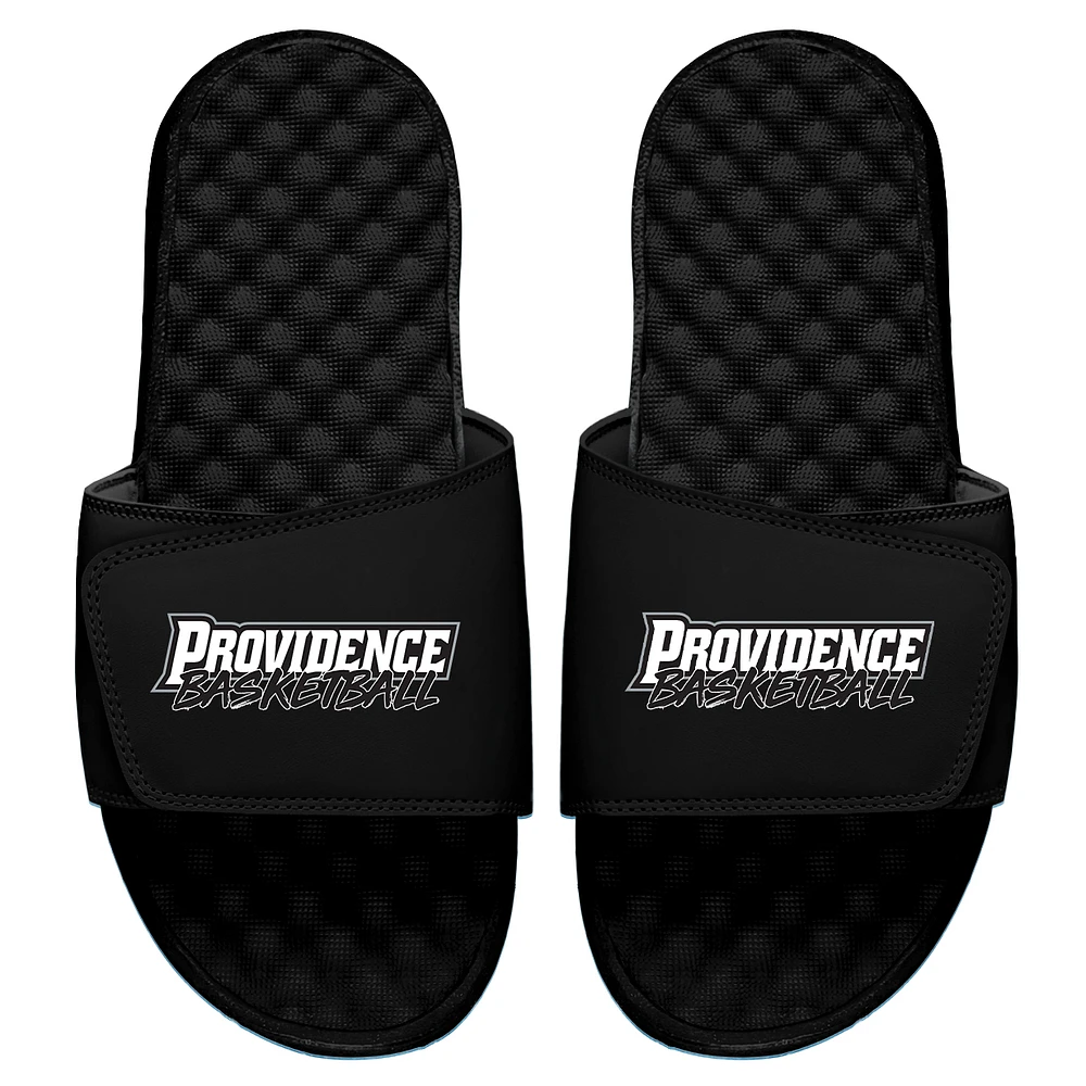 Youth ISlide Black Providence Friars Basketball Stacked Slide Sandals