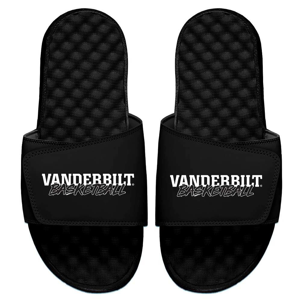 Youth ISlide Black Vanderbilt Commodores Basketball Stacked Slide Sandals