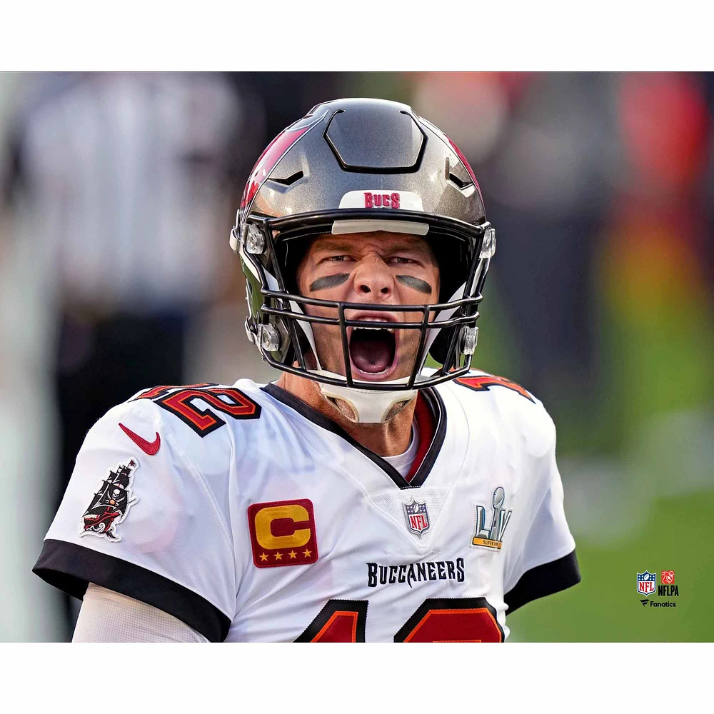 Tom Brady Tampa Bay Buccaneers Unsigned Super Bowl LV Screaming Photograph