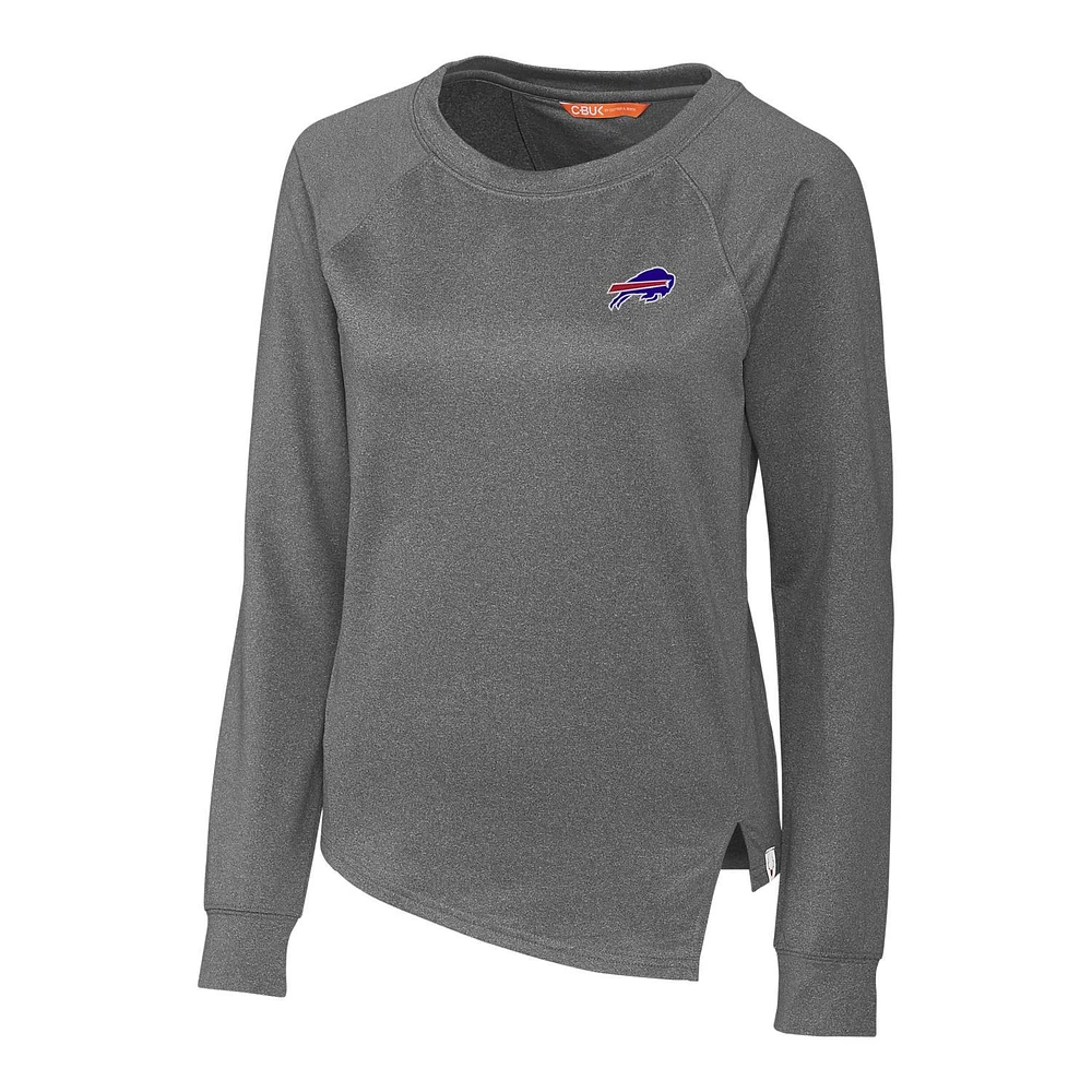 Women's Cutter & Buck Heathered Charcoal Buffalo Bills Jackson Pullover Sweatshirt