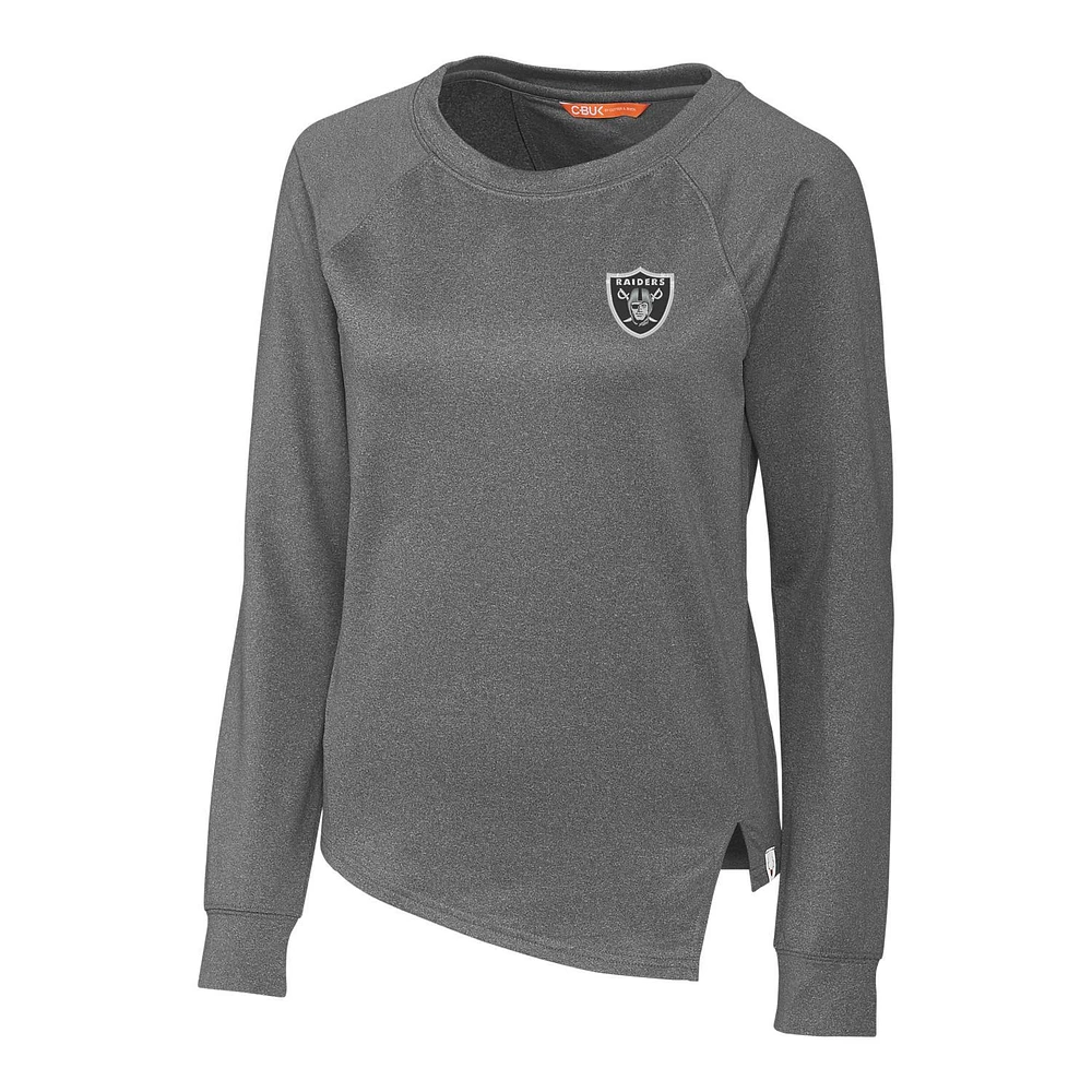 Women's Cutter & Buck Heathered Charcoal Las Vegas Raiders Jackson Pullover Sweatshirt