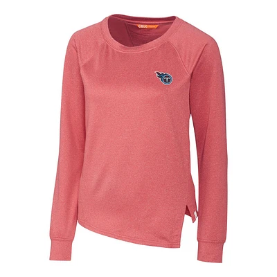 Women's Cutter & Buck Heathered Red Tennessee Titans Jackson Pullover Sweatshirt