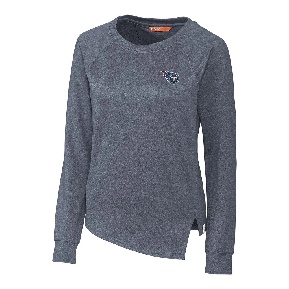 Women's Cutter & Buck Heathered Navy Tennessee Titans Jackson Pullover Sweatshirt