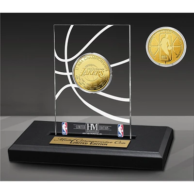 Highland Mint Los Angeles Lakers 17-Time NBA Finals Champions Acrylic Gold Coin Desk Top Display