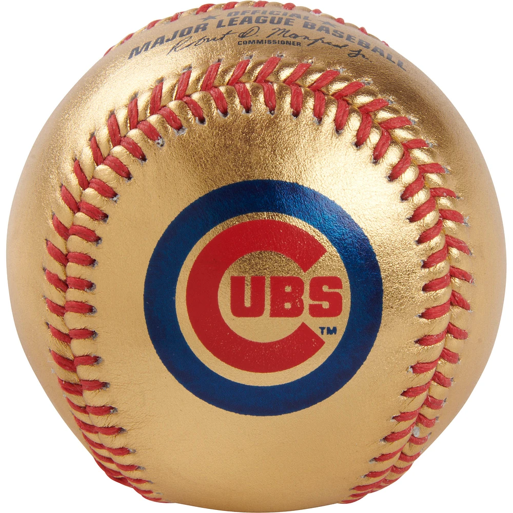 Chicago Cubs Rawlings Gold Leather Baseball