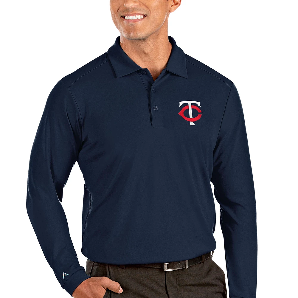 Men's Antigua Navy Minnesota Twins Tribute Long Sleeve Polo